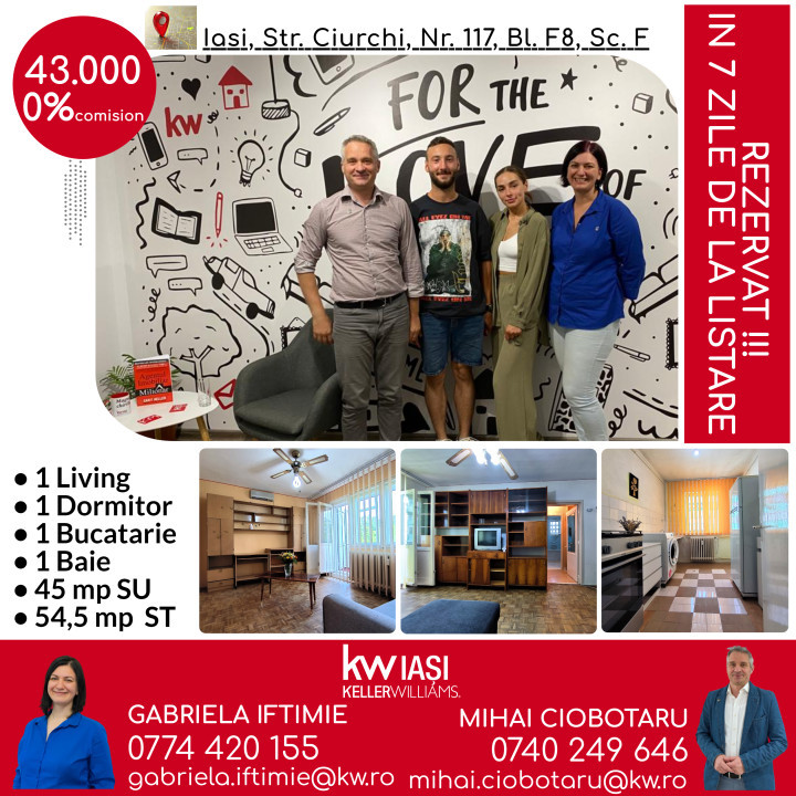 Apartament cu doua camere, Tatarasi, str. Ciurchi