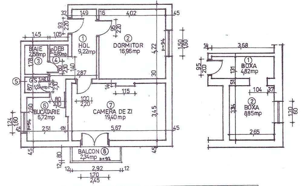 Apartament cu  2 camere 60m2 + boxă 13m2, cu 2 bai, decomandat Copou