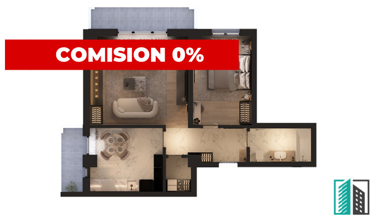 Apartament cu 2 camere decomandat in bloc nou finalizat, Visani!