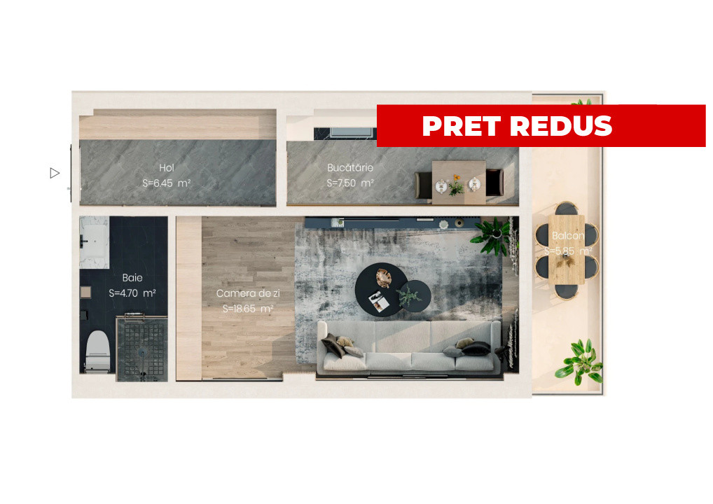 Apartament 1 cameră 38 mp | Bloc nou P+4 | Parcare inclusă | Valea Lupului