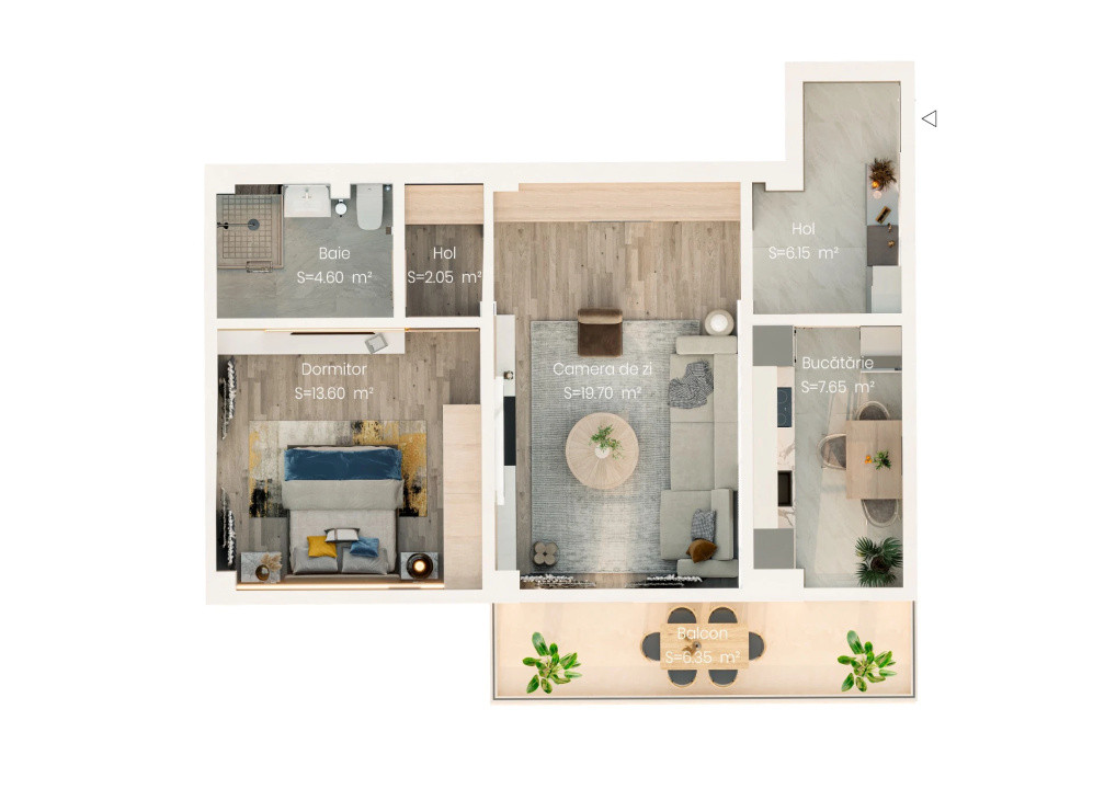 Apartament 2 camere 56 mp | Bloc nou | Parcare inclusă | 94.000€ | Valea Lupului