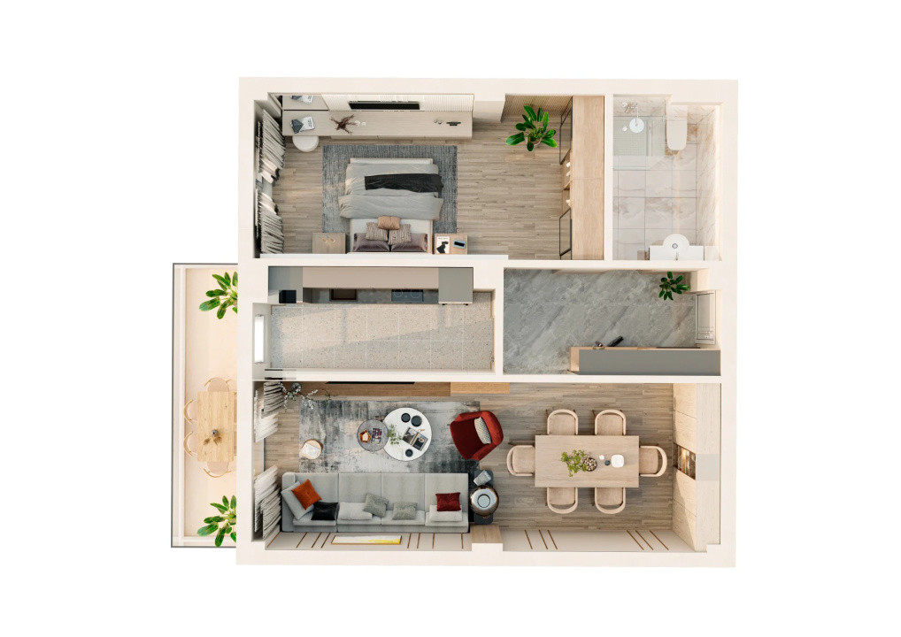 Apartament 2 camere 60 mp utili | Bloc nou | Parcare | 99.000€ | Valea Lupului