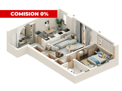 Apartament 2 camere 60 mp utili | Bloc nou | Parcare | 99.000€ | Valea Lupului
