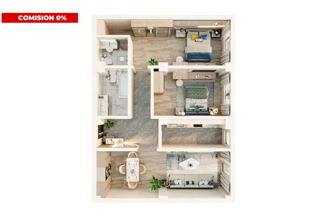 Apartament 3 camere 80 mp | Bloc nou | Parcare inclusă  | Valea Lupului