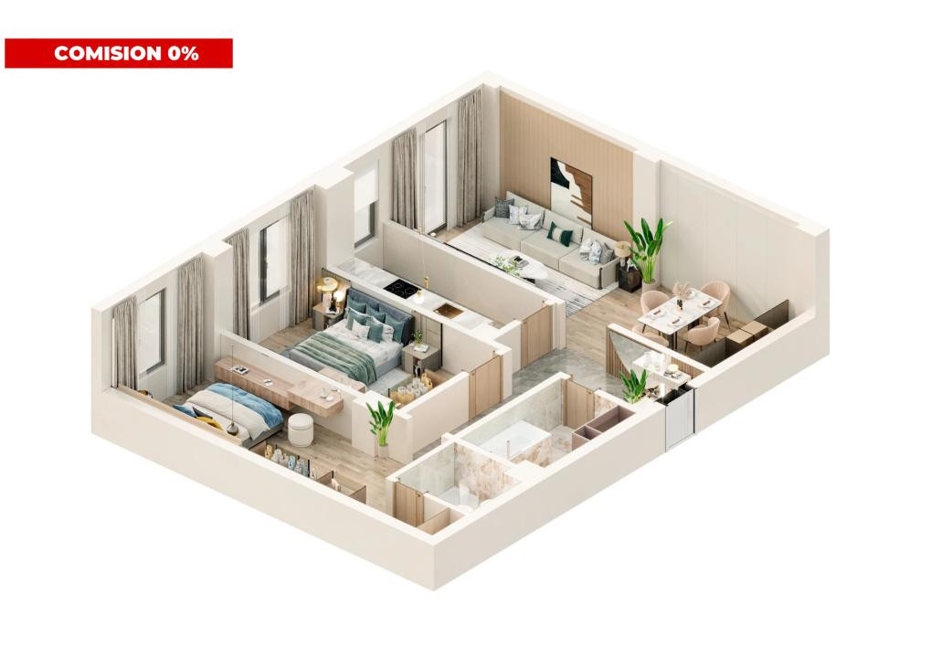 Apartament 3 camere 80 mp | Bloc nou | Parcare inclusă  | Valea Lupului