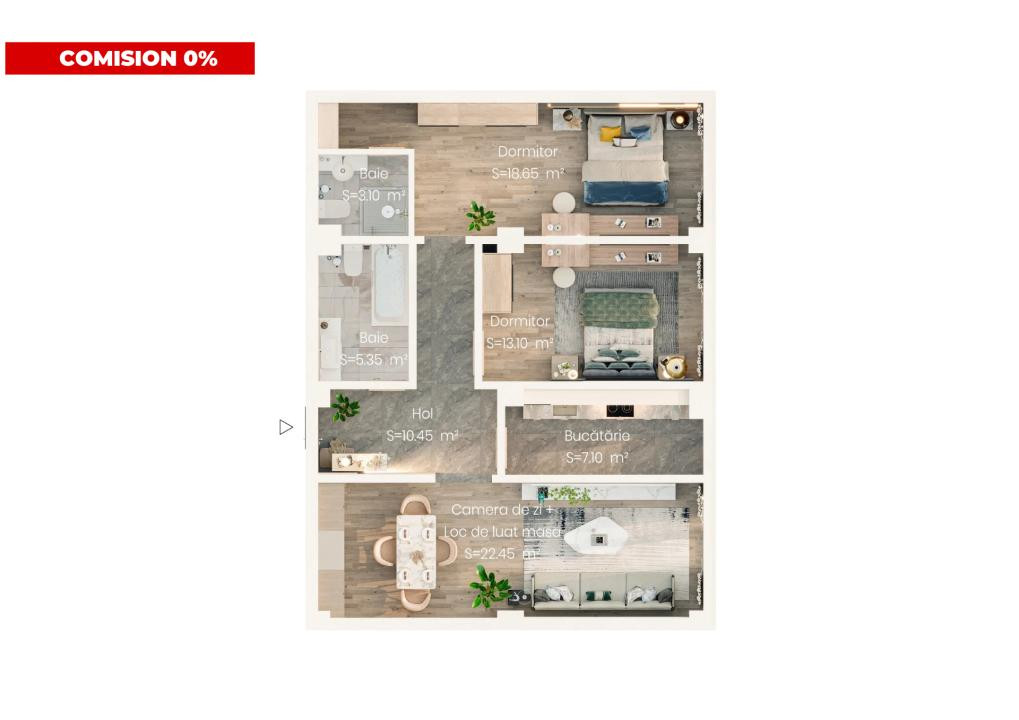 Apartament 3 camere 80 mp | Bloc nou | Parcare inclusă  | Valea Lupului